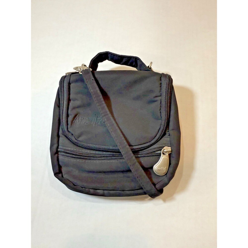 AmeriBag Mini Black Crossbody Travel Bag Purse Nylon Ergonomic Airport Carry‎